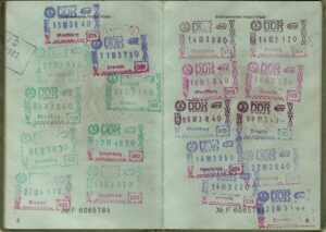stamps on a passport