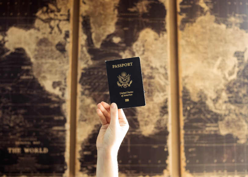 Person holding a passport